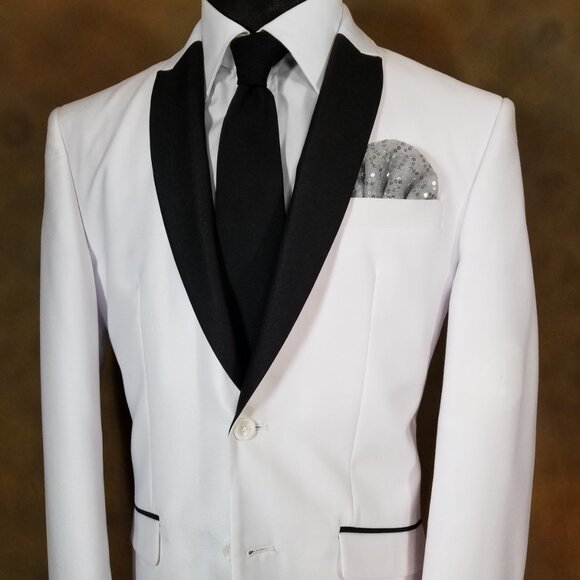 New - Men's Sequin Pre-Folded Pocket Square Insert - Grey - Picture 2 of 4